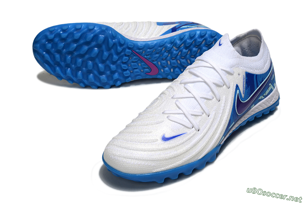 Men's Nike Phantom GX 2 Elite TF Football Shoes - White/Blue 3