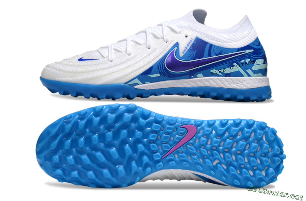 Men's Nike Phantom GX 2 Elite TF Football Shoes - White/Blue 1