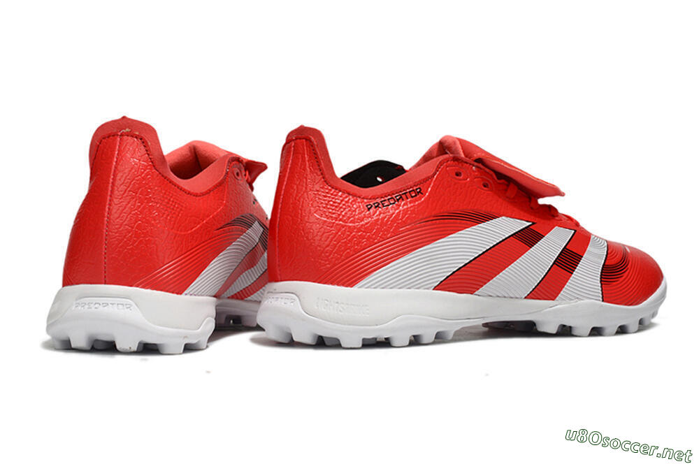 Unisex Adidas Predator 25 Elite Foldover Tongue TF Football Shoes - Red/White/Black 6