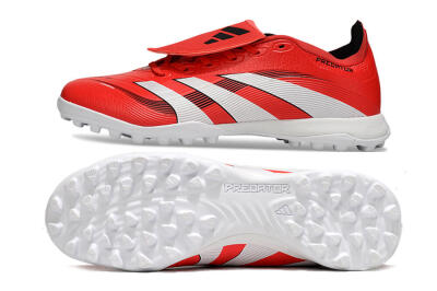 Unisex Adidas Predator 25 Elite Foldover Tongue TF Football Shoes - Red/White/Black