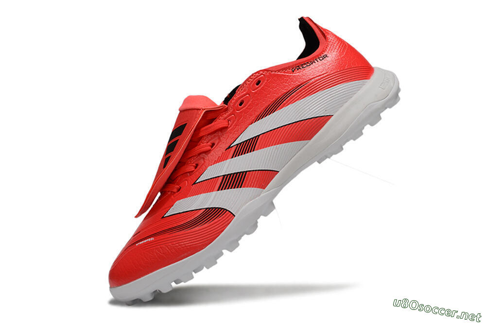 Unisex Adidas Predator 25 Elite Foldover Tongue TF Football Shoes - Red/White/Black 5