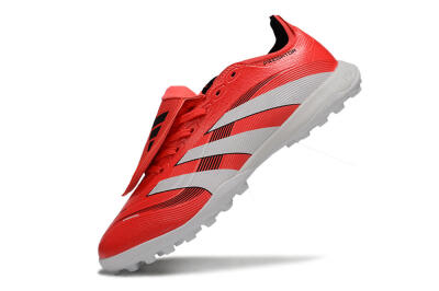 Unisex Adidas Predator 25 Elite Foldover Tongue TF Football Shoes - Red/White/Black