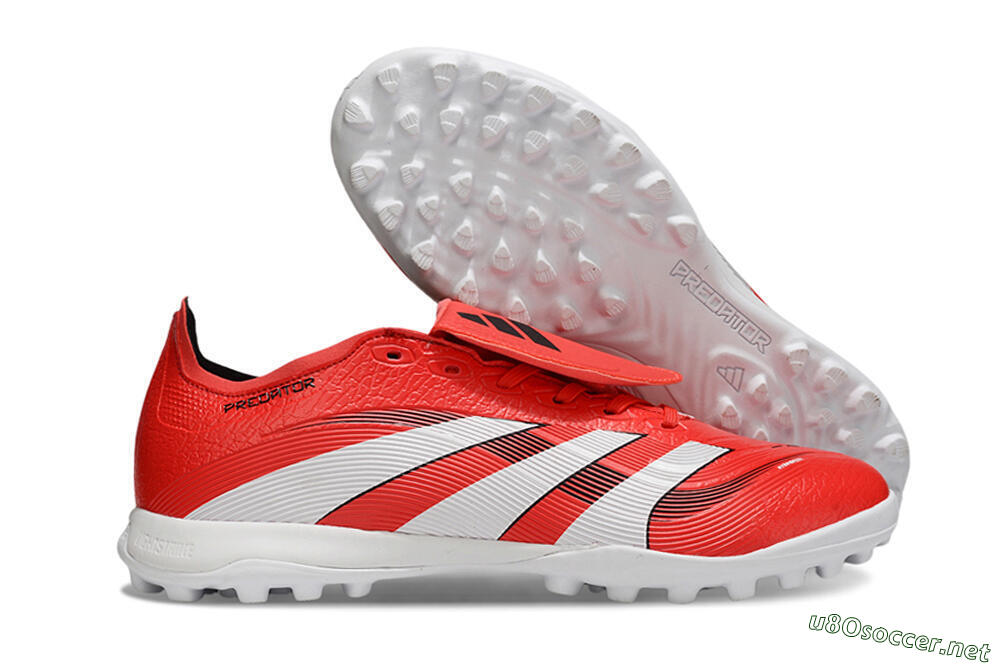 Unisex Adidas Predator 25 Elite Foldover Tongue TF Football Shoes - Red/White/Black 2