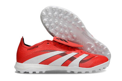 Unisex Adidas Predator 25 Elite Foldover Tongue TF Football Shoes - Red/White/Black