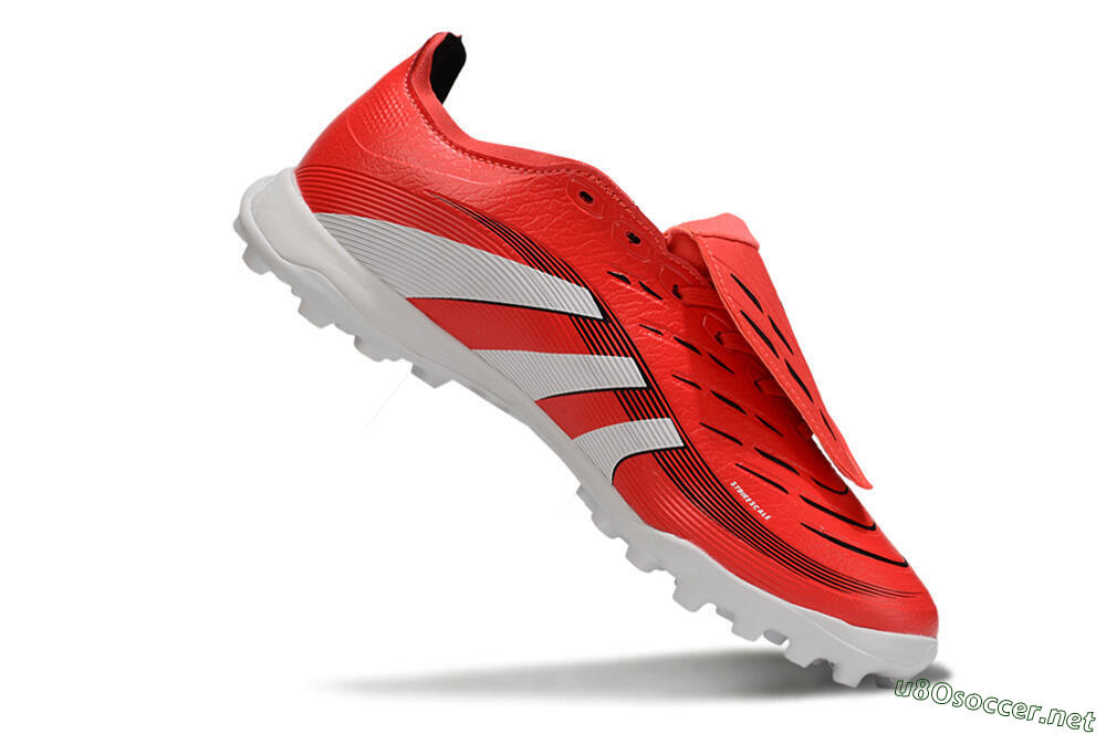Unisex Adidas Predator 25 Elite Foldover Tongue TF Football Shoes - Red/White/Black 4