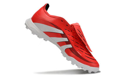 Unisex Adidas Predator 25 Elite Foldover Tongue TF Football Shoes - Red/White/Black
