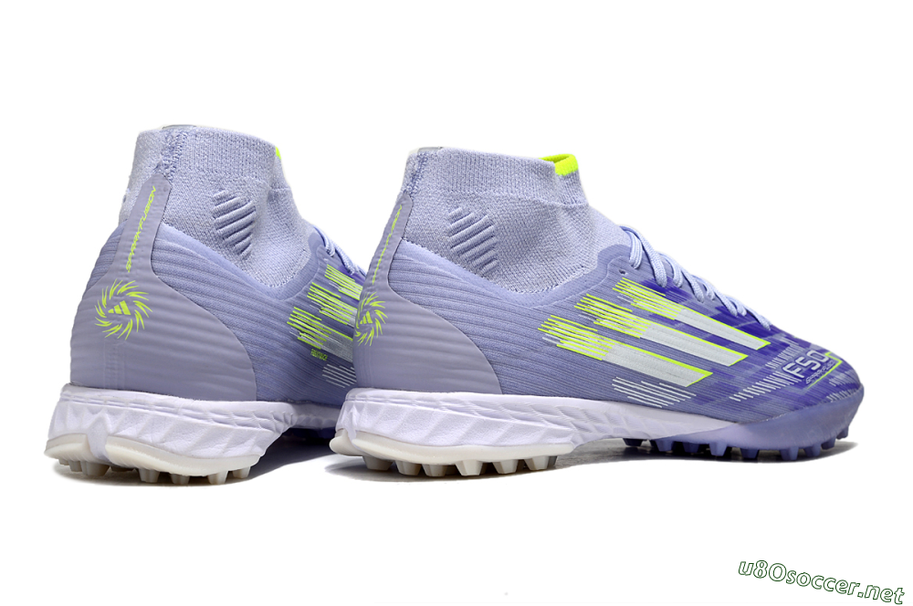 Men's Adidas F50 Elite Mid TF Football Shoes - Purple/Silver/Yellow 6