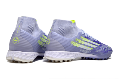 Men's Adidas F50 Elite Mid TF Football Shoes - Purple/Silver/Yellow