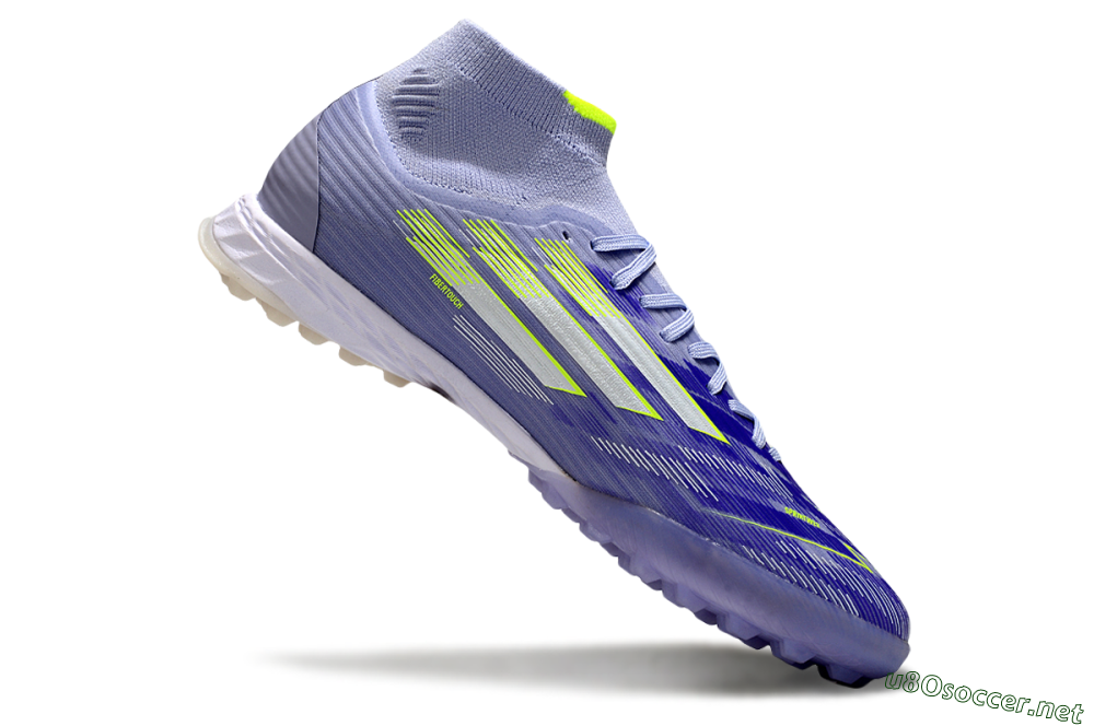 Men's Adidas F50 Elite Mid TF Football Shoes - Purple/Silver/Yellow 4