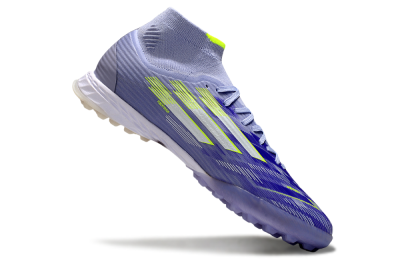 Men's Adidas F50 Elite Mid TF Football Shoes - Purple/Silver/Yellow