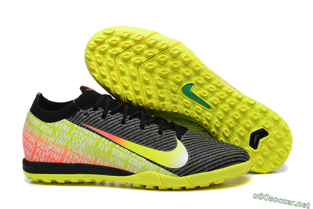 Men's Nike Air Zoom Mercurial Vapor 16 Elite TF Football Shoes - Black/Yellow/Red 2