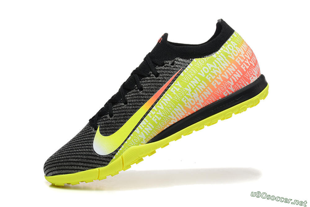 Men's Nike Air Zoom Mercurial Vapor 16 Elite TF Football Shoes - Black/Yellow/Red 8