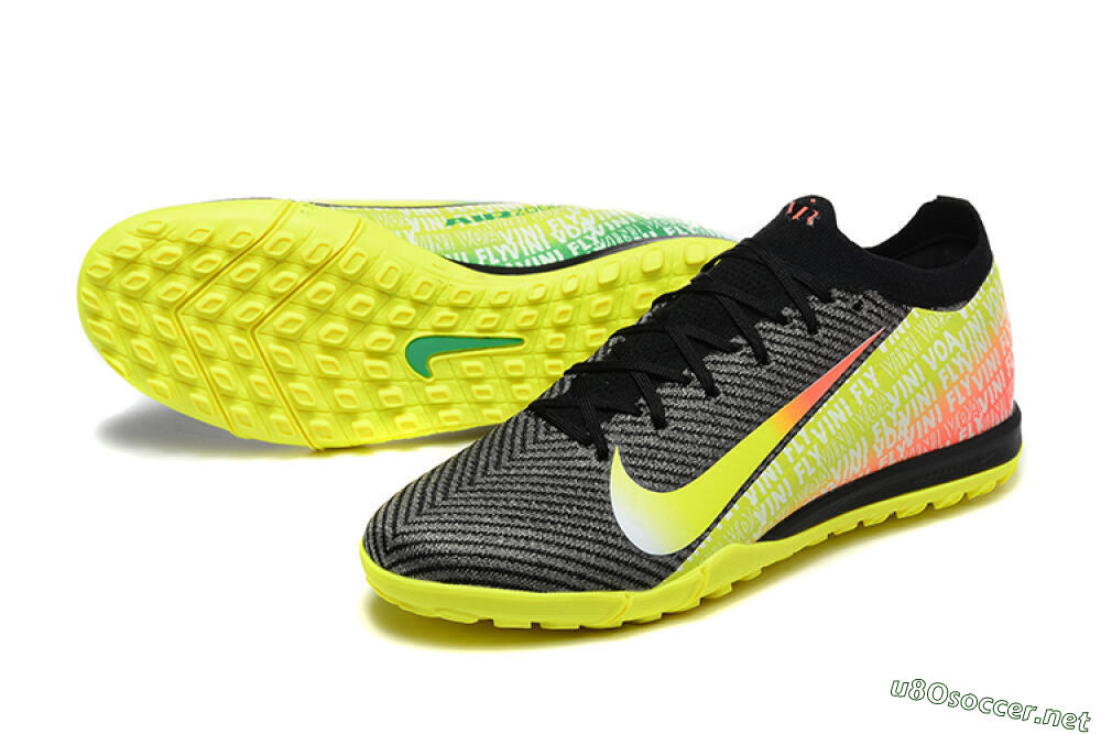 Men's Nike Air Zoom Mercurial Vapor 16 Elite TF Football Shoes - Black/Yellow/Red 3