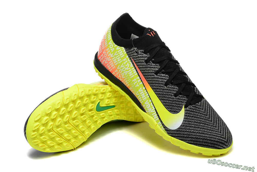 Men's Nike Air Zoom Mercurial Vapor 16 Elite TF Football Shoes - Black/Yellow/Red 4