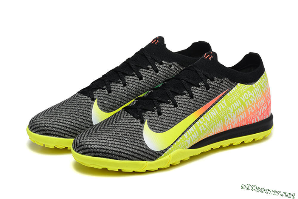 Men's Nike Air Zoom Mercurial Vapor 16 Elite TF Football Shoes - Black/Yellow/Red 5