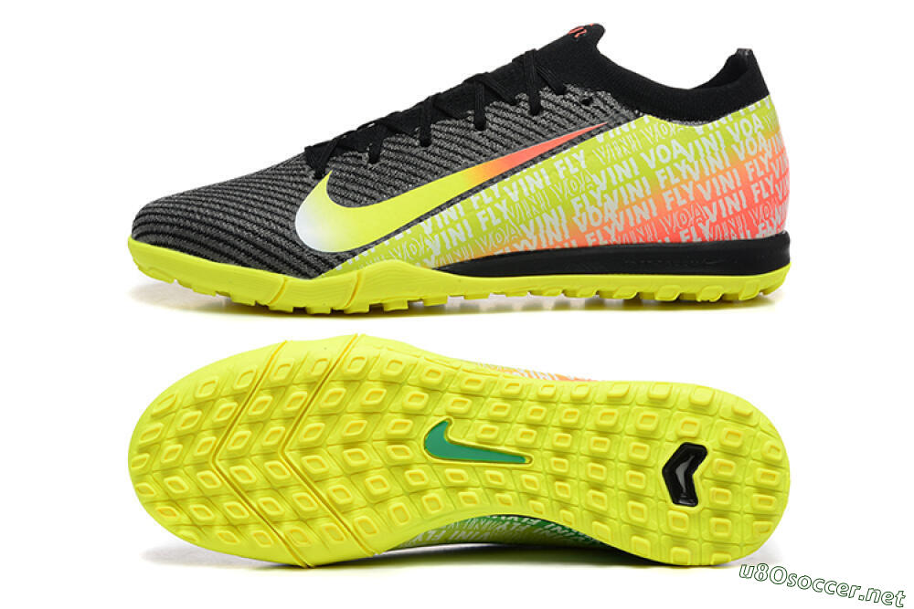 Men's Nike Air Zoom Mercurial Vapor 16 Elite TF Football Shoes - Black/Yellow/Red 1