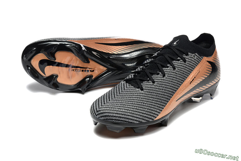Men's Nike Air Zoom Mercurial Vapor 16 Elite FG Football Boots - Grey/Black/Gold 3