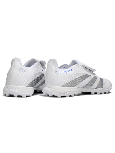 Unisex Adidas Predator 25 Elite Foldover Tongue TF Football Shoes - White/Silver/Blue