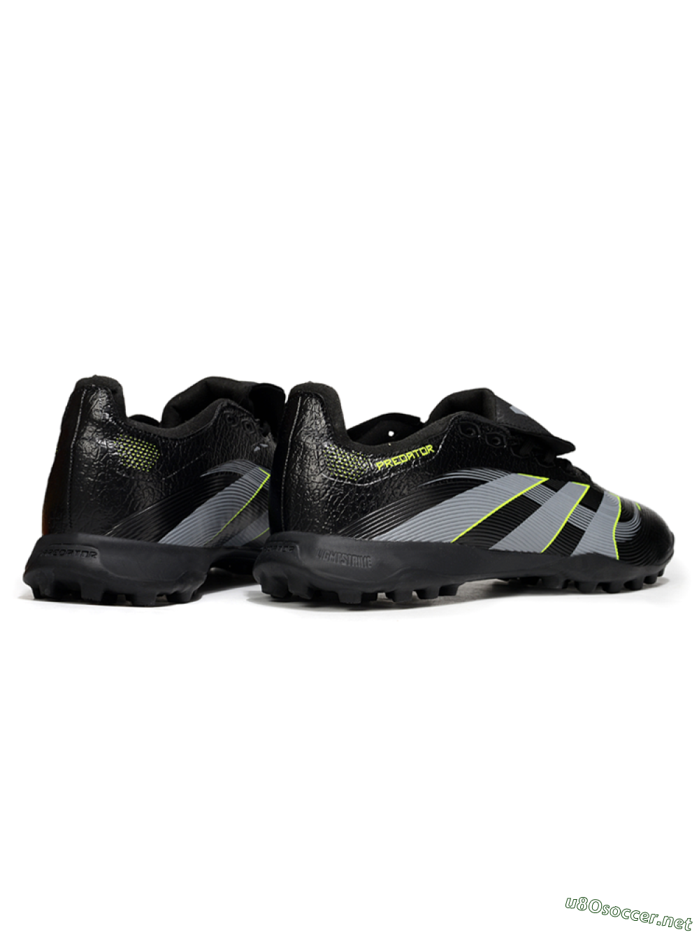 Unisex Adidas Predator 25 Elite Foldover Tongue TF Football Shoes - Black/Grey/Yellow 6