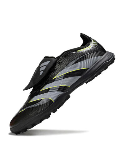 Unisex Adidas Predator 25 Elite Foldover Tongue TF Football Shoes - Black/Grey/Yellow