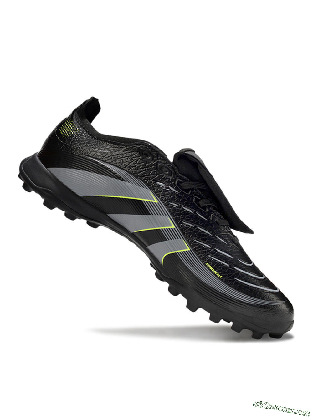 Unisex Adidas Predator 25 Elite Foldover Tongue TF Football Shoes - Black/Grey/Yellow 4