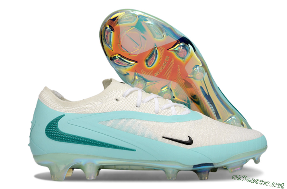Men's Nike Phantom 6 Low Elite FG Football Boots - Beige/Jade/Gold 2