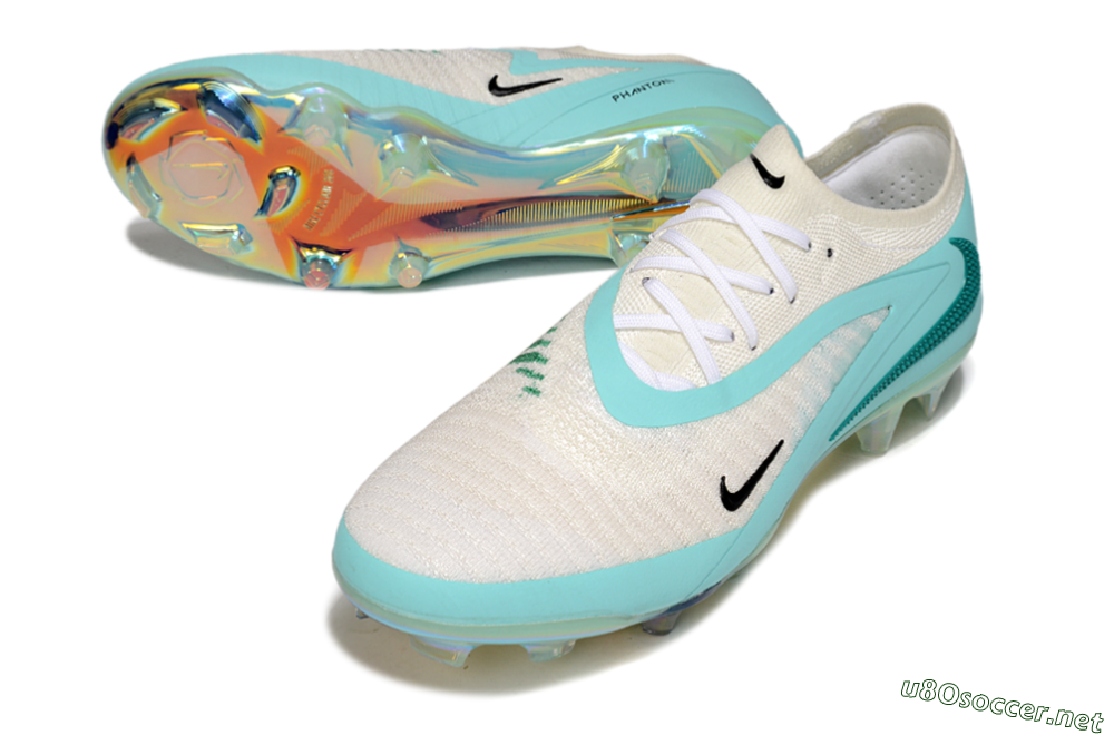 Men's Nike Phantom 6 Low Elite FG Football Boots - Beige/Jade/Gold 3