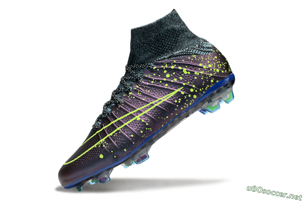 Men's Nike Mercurial Superfly 4 Elite FG Football Boots - Purple/Yellow/Blue 5