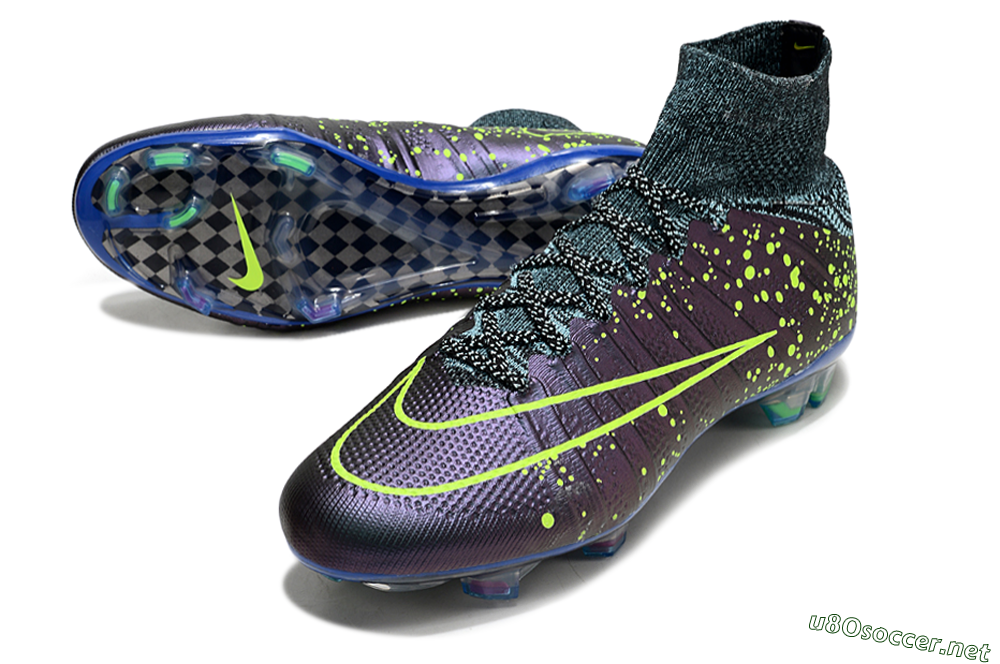 Men's Nike Mercurial Superfly 4 Elite FG Football Boots - Purple/Yellow/Blue 3