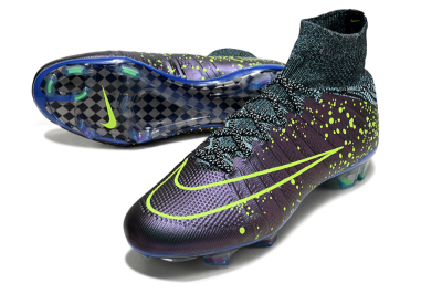 Men's Nike Mercurial Superfly 4 Elite FG Football Boots - Purple/Yellow/Blue