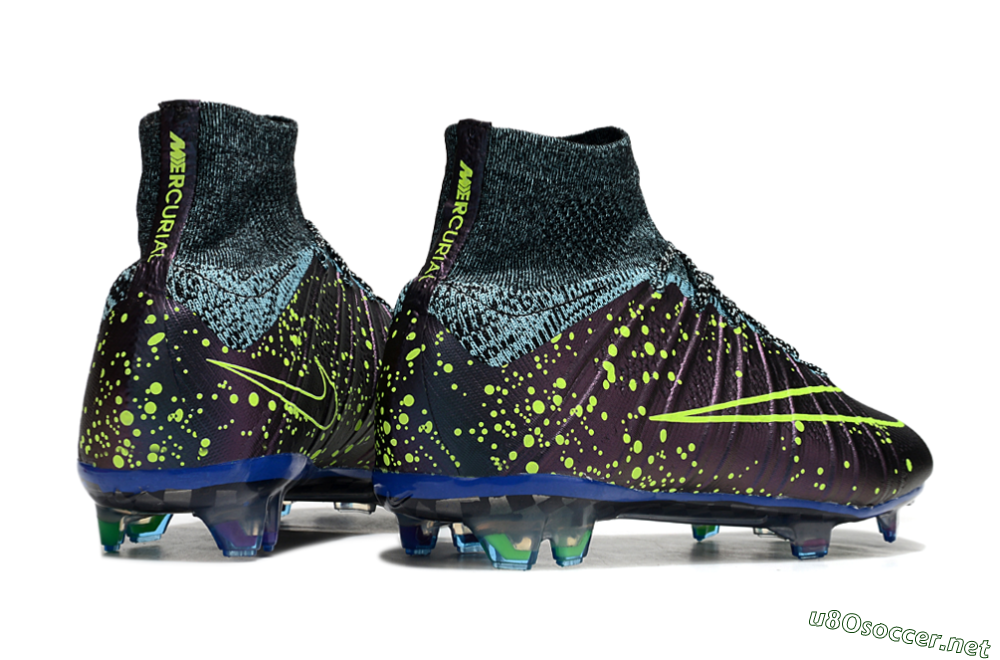 Men's Nike Mercurial Superfly 4 Elite FG Football Boots - Purple/Yellow/Blue 6