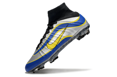 Men's Nike Mercurial Superfly 4 Elite FG Football Boots - Silver/Yellow/Blue