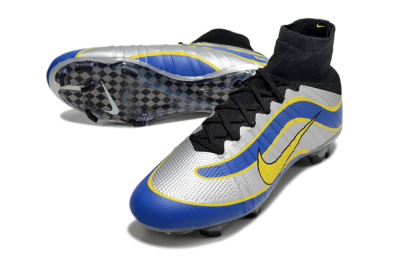 Men's Nike Mercurial Superfly 4 Elite FG Football Boots - Silver/Yellow/Blue