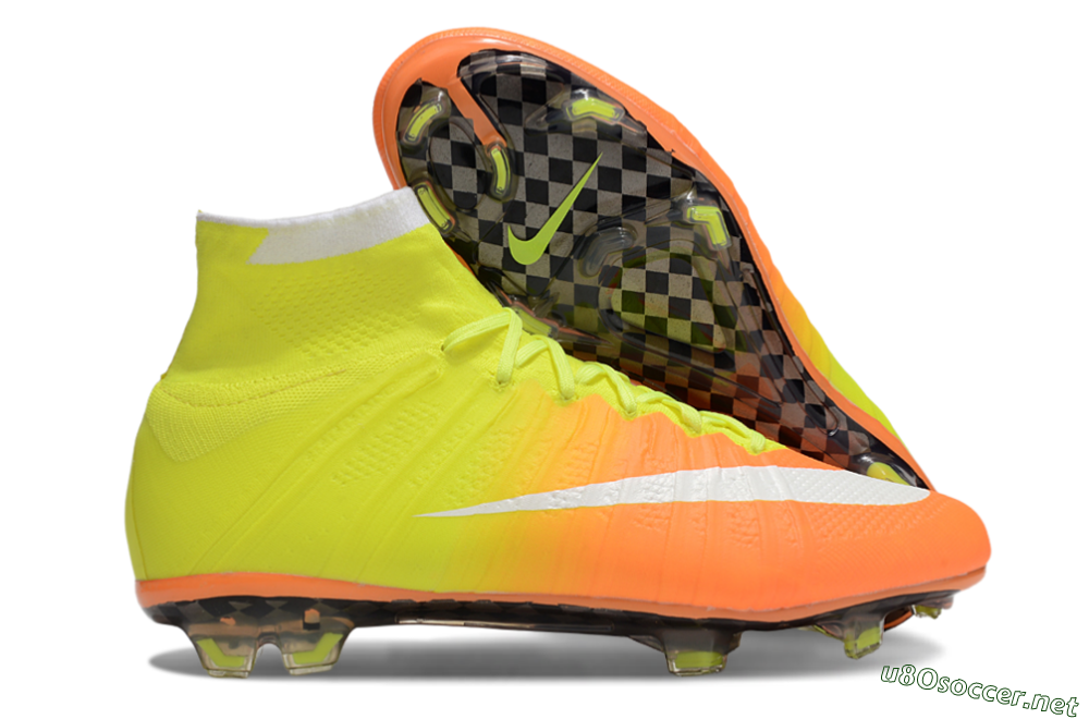 Men's Nike Mercurial Superfly 4 Elite FG Football Boots - Yellow/White/Orange 2
