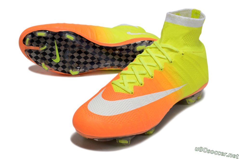 Men's Nike Mercurial Superfly 4 Elite FG Football Boots - Yellow/White/Orange 3