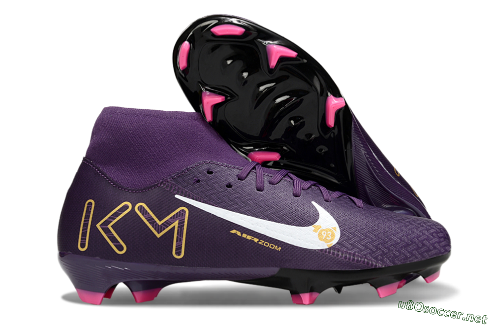 Men's Nike Air Zoom Mercurial Superfly 10 Elite FG Football Boots - Purple/White/Gold 2