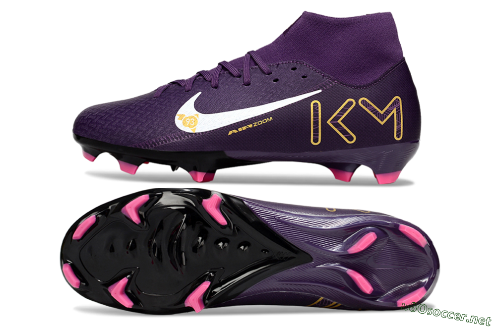 Men's Nike Air Zoom Mercurial Superfly 10 Elite FG Football Boots - Purple/White/Gold 1