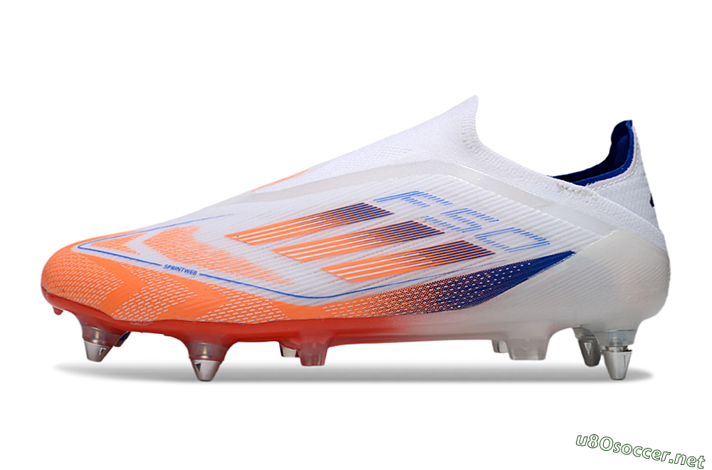 Men's Adidas F50 Elite Laceless SG Football Boots - White/Red/Blue 0