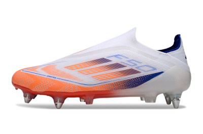 Men's Adidas F50 Elite Laceless SG Football Boots - White/Red/Blue
