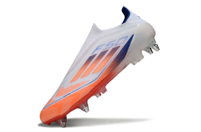 Men's Adidas F50 Elite Laceless SG Football Boots - White/Red/Blue