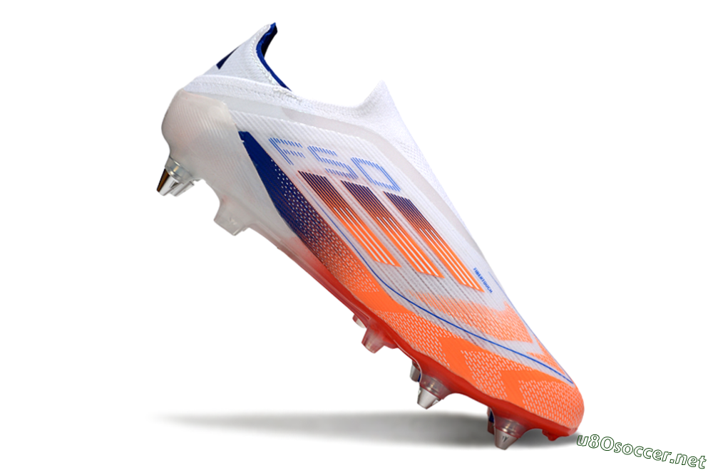 Men's Adidas F50 Elite Laceless SG Football Boots - White/Red/Blue 4
