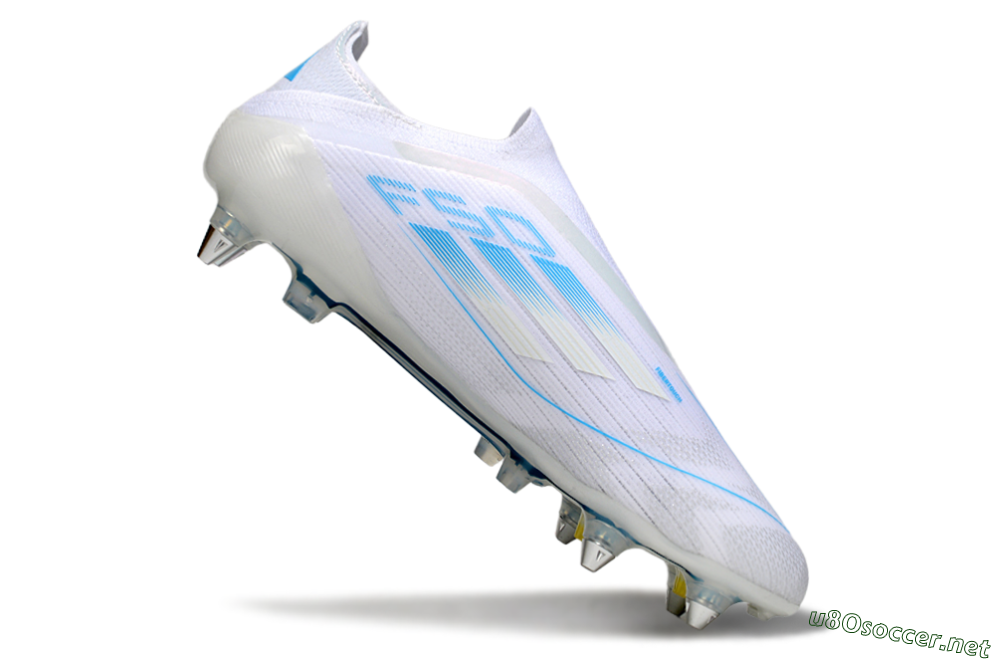 Men's Adidas F50 Elite Laceless SG Football Boots - White/Blue 4