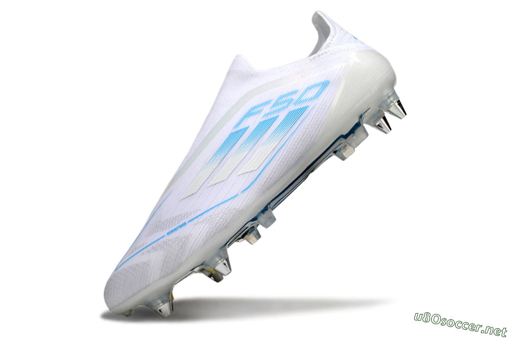 Men's Adidas F50 Elite Laceless SG Football Boots - White/Blue 5