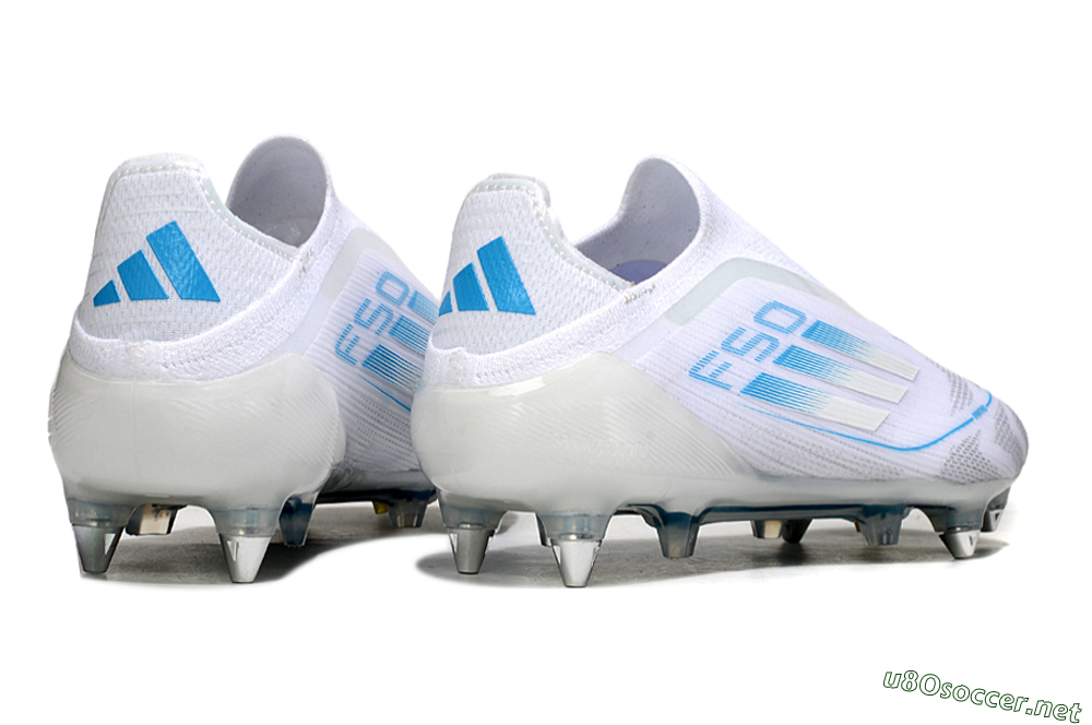 Men's Adidas F50 Elite Laceless SG Football Boots - White/Blue 6