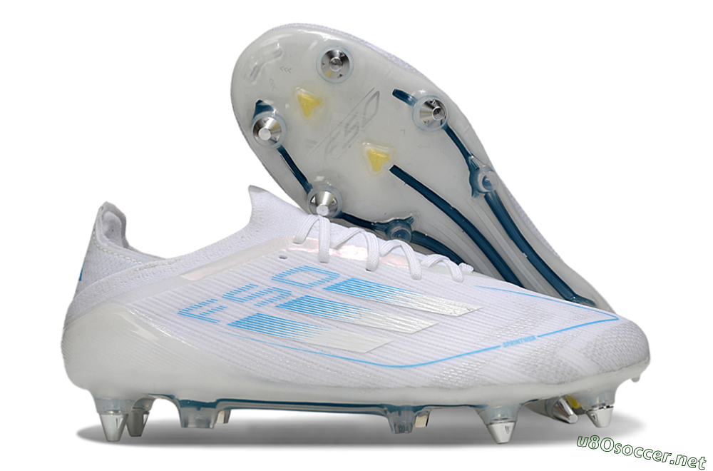 Men's Adidas F50 Elite SG Football Boots - White/Blue 2