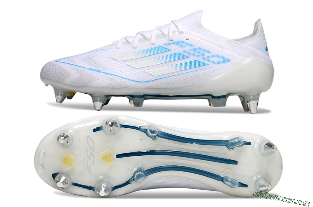 Men's Adidas F50 Elite SG Football Boots - White/Blue 1