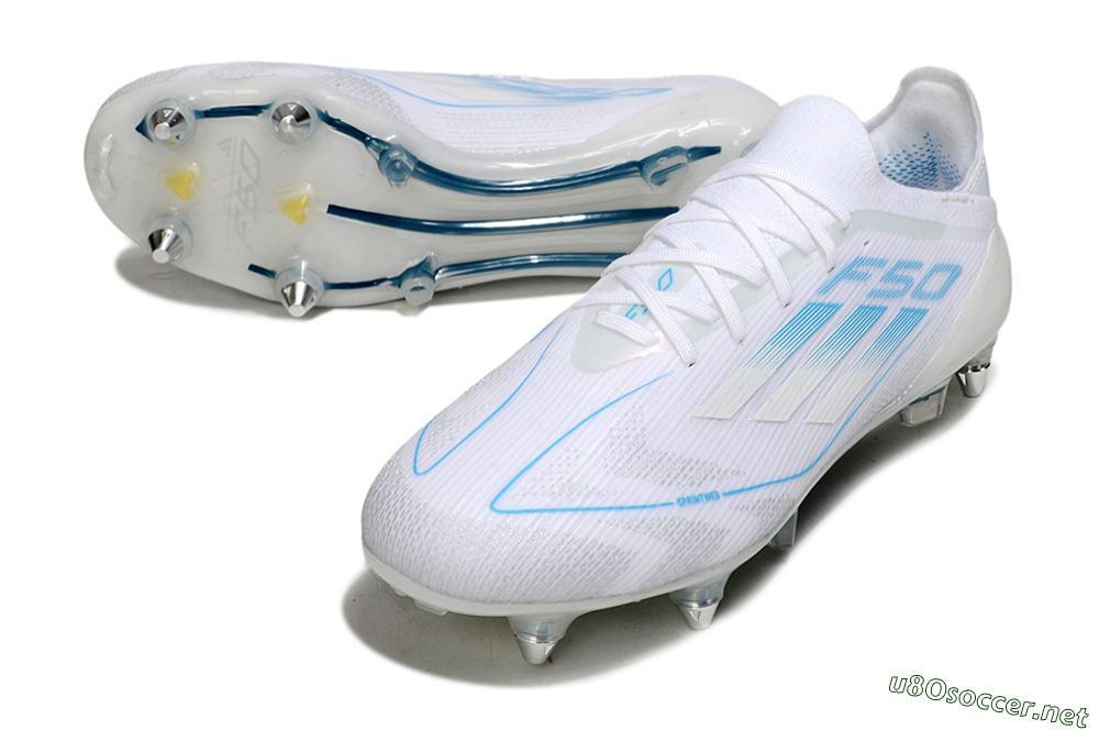 Men's Adidas F50 Elite SG Football Boots - White/Blue 3