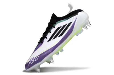 Men's Messi x Adidas F50 Elite SG Football Boots - White/Purple/Black