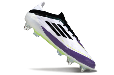 Men's Messi x Adidas F50 Elite SG Football Boots - White/Purple/Black
