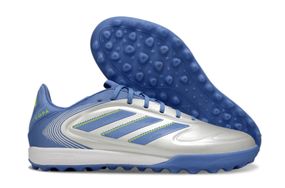 Men's Adidas Copa Pure 3 TF Football Shoes - Silver/Blue/Yellow